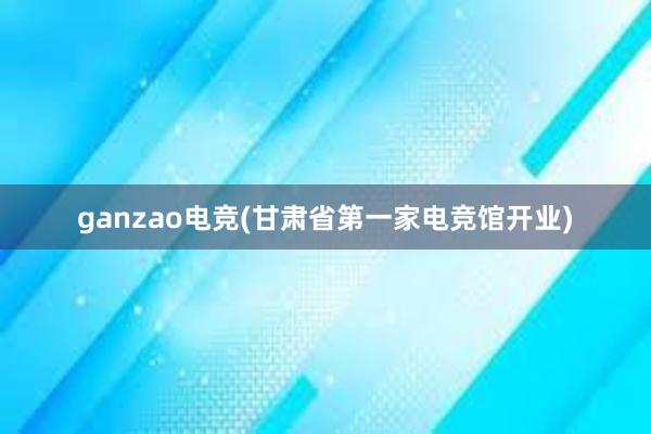 ganzao电竞(甘肃省第一家电竞馆开业)