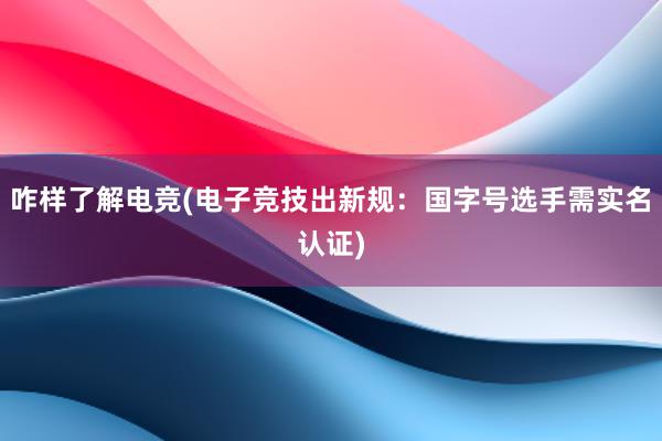 咋样了解电竞(电子竞技出新规：国字号选手需实名认证)