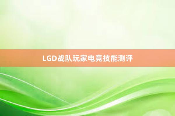 LGD战队玩家电竞技能测评