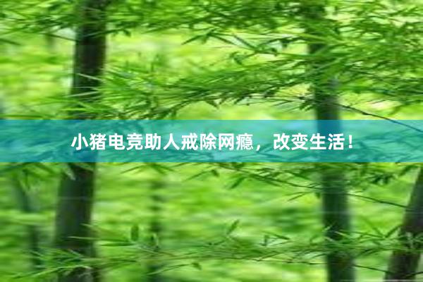 小猪电竞助人戒除网瘾，改变生活！