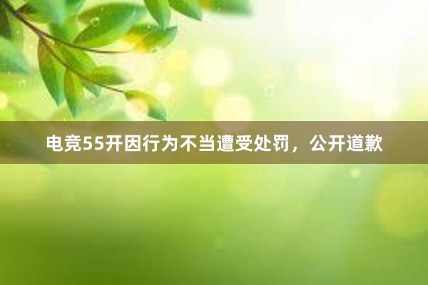 电竞55开因行为不当遭受处罚，公开道歉